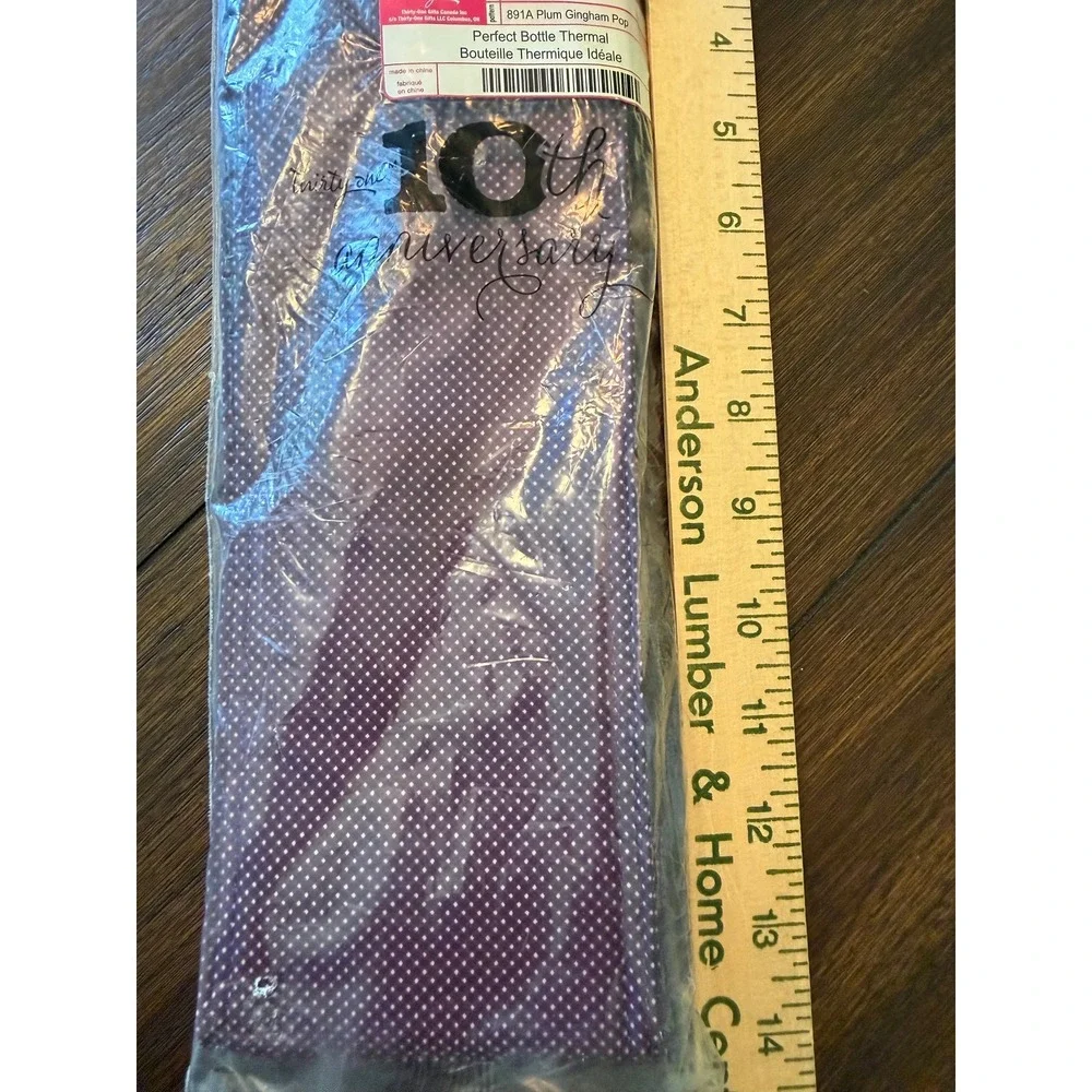 Thirty-One Perfect Bottle Thermal Plum Gingham Pop 4300891A0000 Purple New